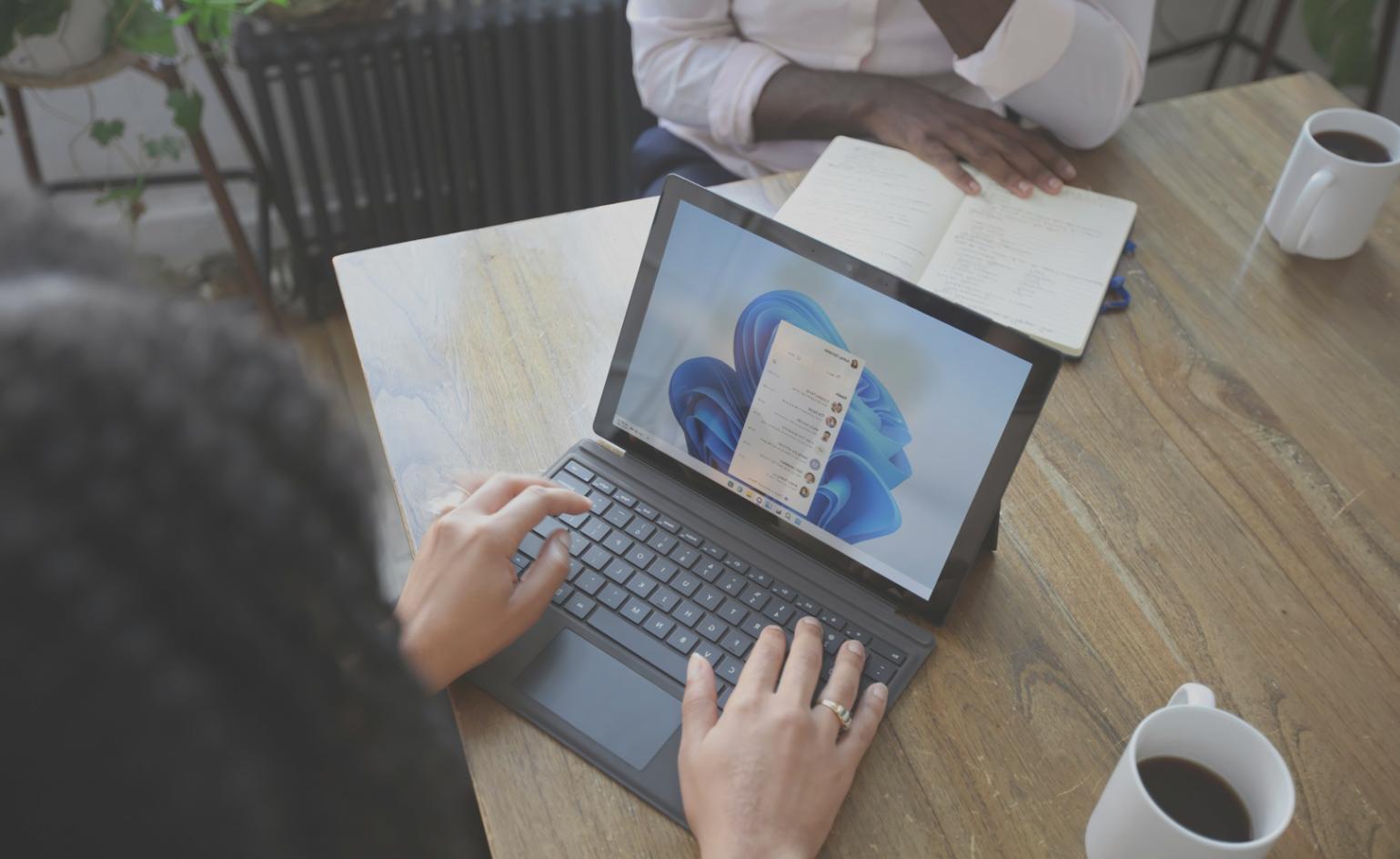 Financial planning workspace with charts and calculator